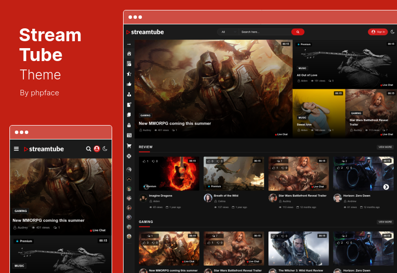 StreamTube Theme - Тема WordPress для потокового видео