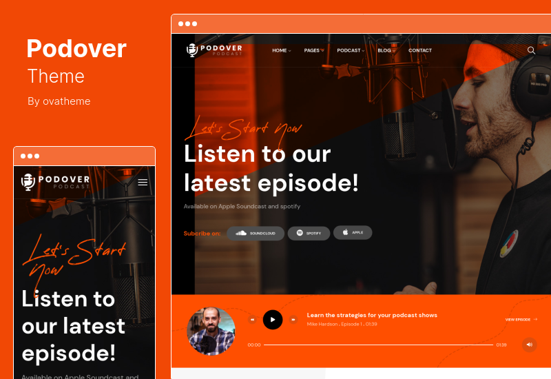 Podover Theme - тема WordPress для подкастов