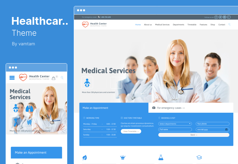 Healthcare Theme - Медицинская тема WordPress
