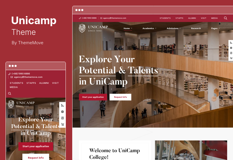 Unicamp Theme - Тема WordPress для университетов и колледжей