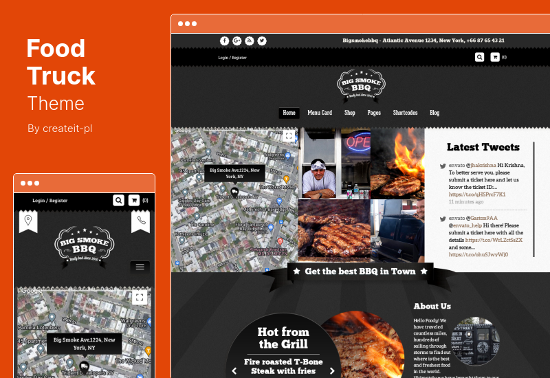 Food Truck Theme - тема WordPress для грузовиков и ресторанов