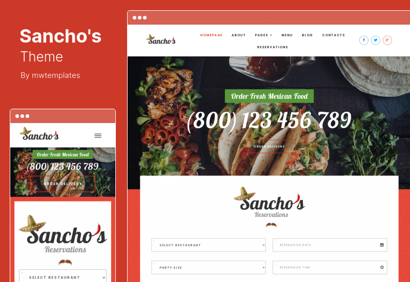 Sancho's Theme - Тема WordPress для мексиканского ресторана