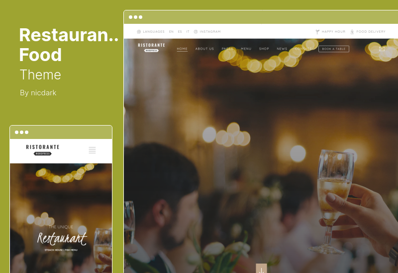 Restaurant Food Theme - WordPress тема ресторана