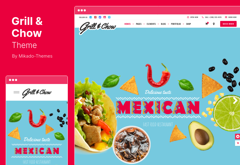 Grill & Chow Theme - тема WordPress для фаст-фуда и пиццы