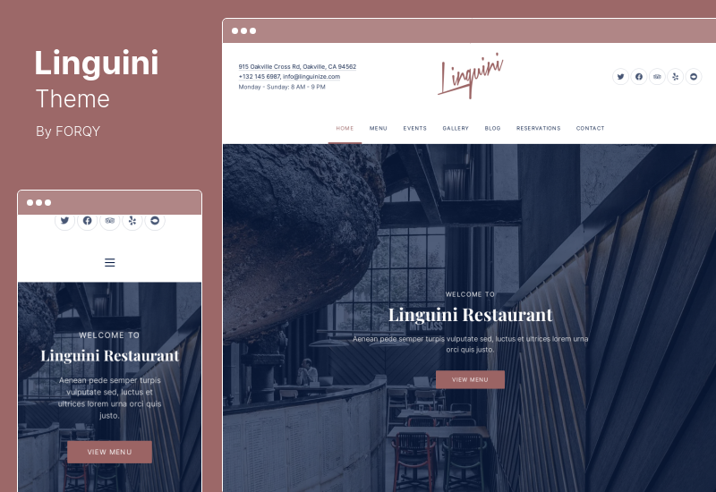 Linguini Theme - WordPress тема ресторана