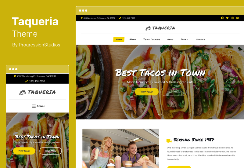 Taqueria Theme - тема WordPress для грузовиков и ресторанов