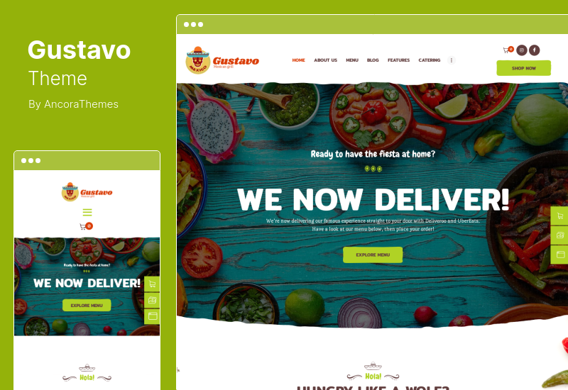 Gustavo Theme - Тема WordPress для мексиканского гриля, бара и ресторана