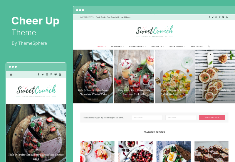 CheerUp Theme — тема WordPress для еды, блогов и журналов