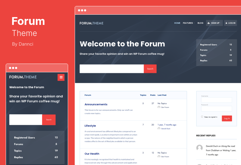 Forum Theme — отзывчивый плагин bbPress WordPress Theme