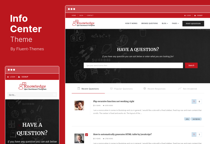 InfoCenter Theme — база знаний и тема WordPress для вопросов и ответов
