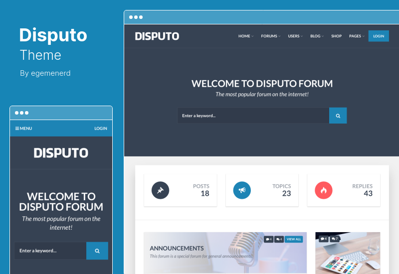Disputo Theme - тема WordPress форума bbPress Forum