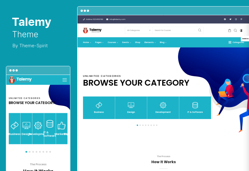 Talemy Theme - Тема WordPress для LMS Education