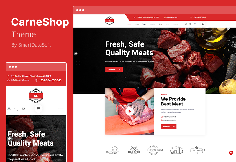 CarneShop Theme - Тема WordPress для мясной лавки и мясной лавки