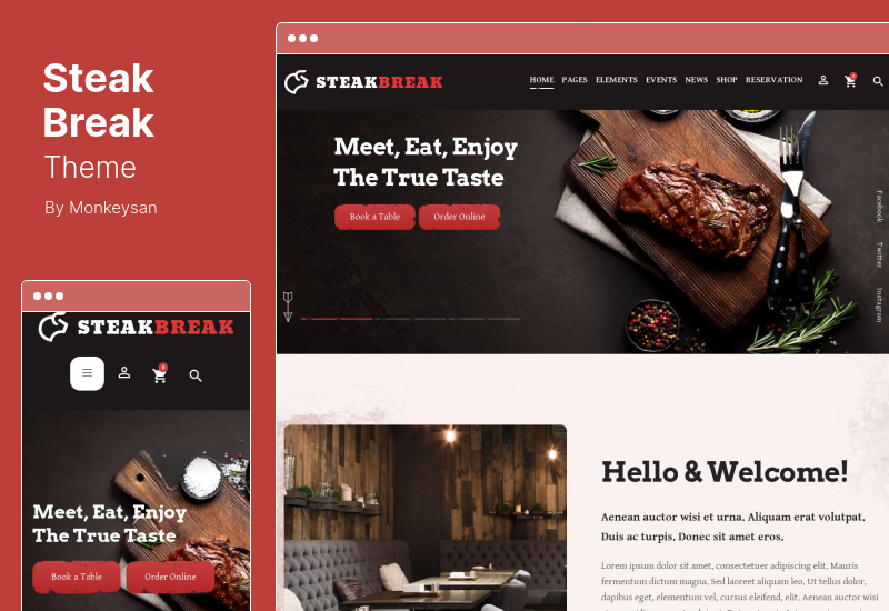 SteakBreak Theme - тема WordPress для мясного ресторана