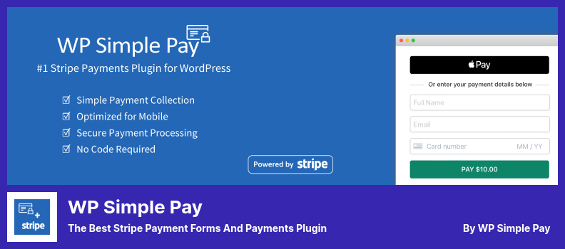 WP Simple Pay 플러그인 - 최고의 Stripe 결제 양식 및 결제 플러그인