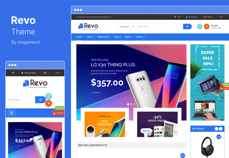 Revo Theme - многоцелевая тема Elementor WooCommerce