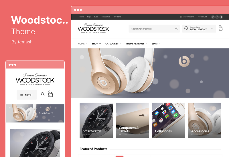 Тема Woodstock - тема магазина электроники WooCommerce