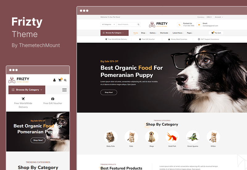 Frizty Theme - Tema de WooCommerce para tienda de mascotas