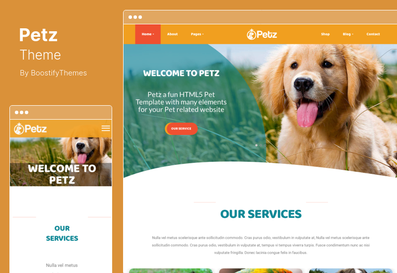Petz Theme - Tema de WordPress para cuidado de mascotas y veterinaria