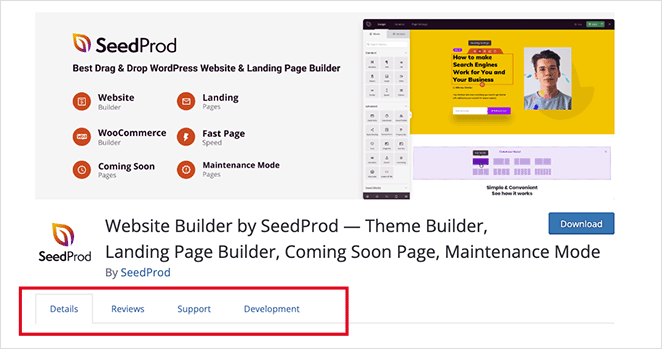 WordPress.org 上的選項卡式內容