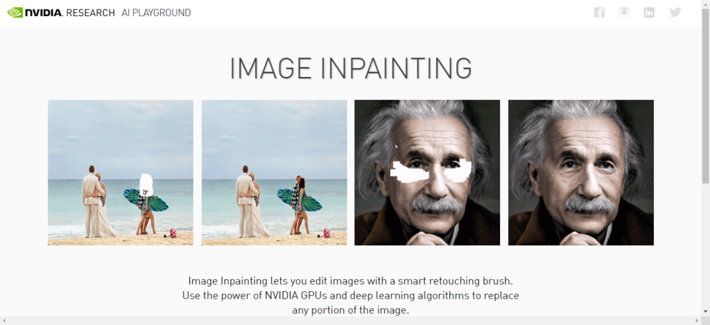 Inpainting de imagem NVIDIA