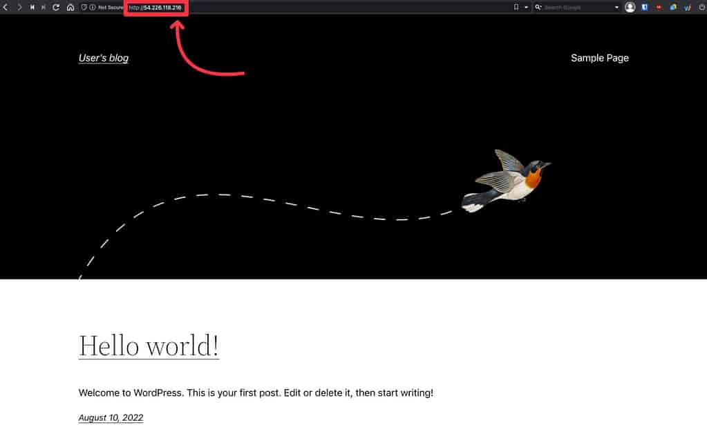 Sito WordPress funzionante