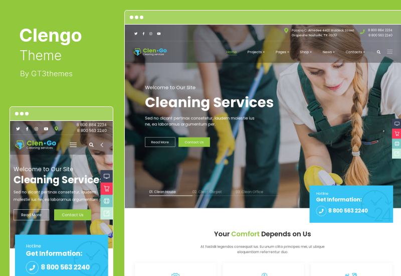 Clengo 主題 - 清潔公司 WordPress 主題