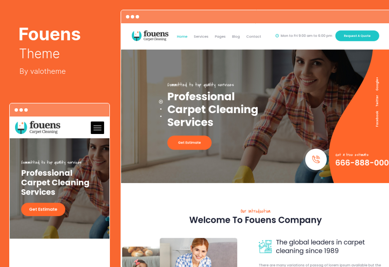 Fouens 主題 - 地毯清潔 WordPress 主題