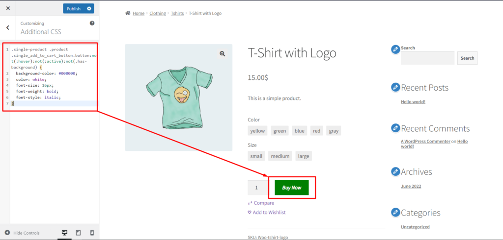 So passen Sie die WooCommerce-Schaltfläche „In den Warenkorb“ an 5 Product Page Add to Cart Typography Customization with CSS