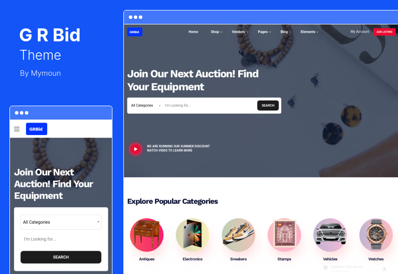 Tema GRBid - Tema WooCommerce para subastas de múltiples proveedores