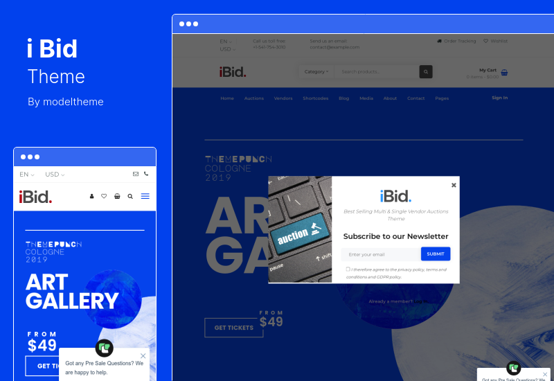 Tema iBid - Tema WooCommerce para subastas de múltiples proveedores