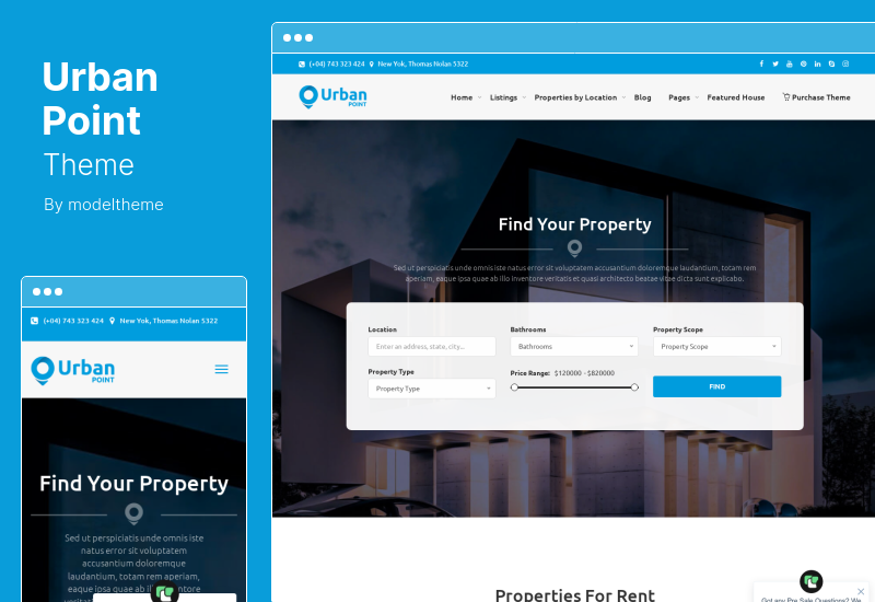 Tema UrbanPoint - Tema WordPress para venta y alquiler de casas