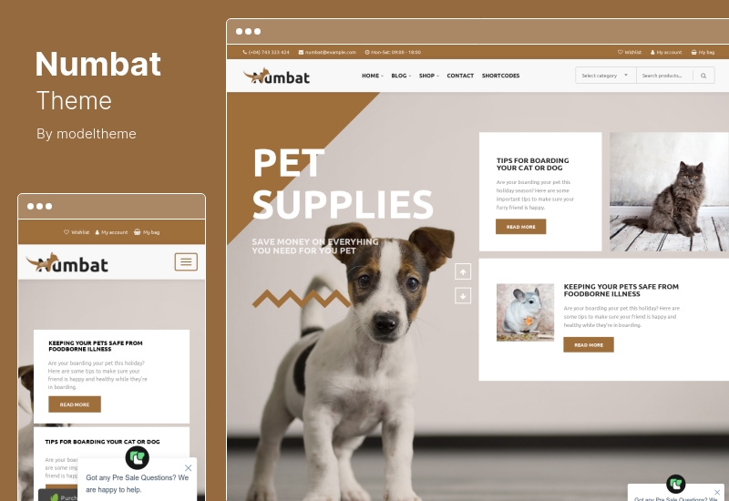 Tema Numbat - Tema WooCommerce para tienda de mascotas
