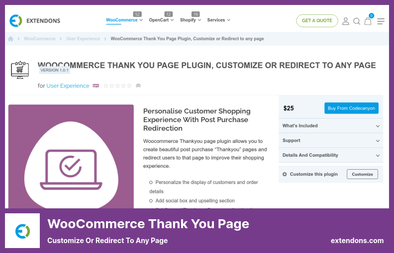 WooCommerce 感謝頁面插件 - 自定義或重定向到任何頁面
