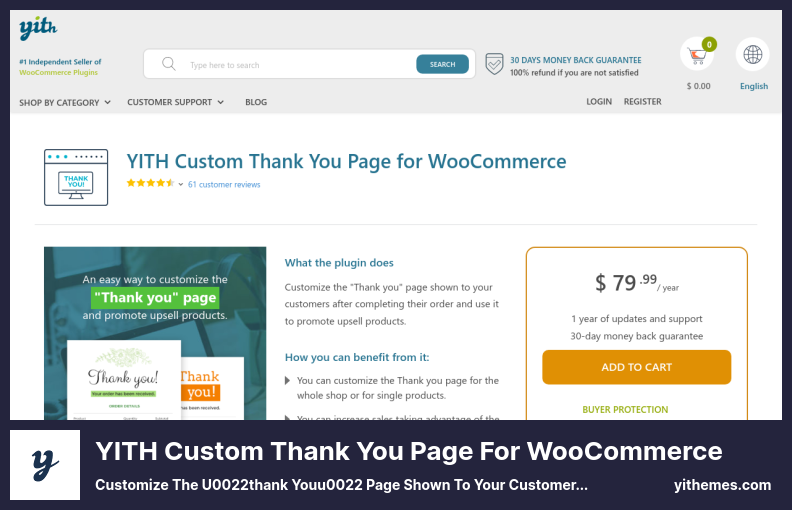 YITH 自定義 WooCommerce 插件感謝頁面 - 自定義向客戶顯示的 u0022thank Youu0022 頁面