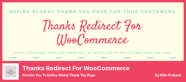 感謝重定向 WooCommerce 插件 - 允許您定義全球感謝頁面