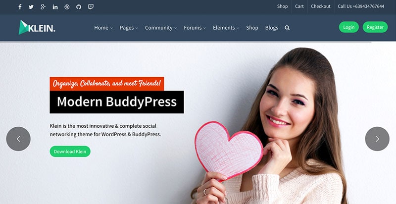 Klein BuddyPress Тема