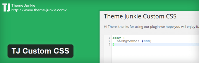 Плагин TJ Custom CSS для WordPress