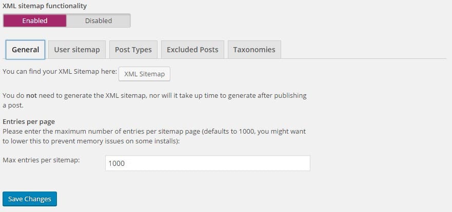 Yoast SEO - XML ​​Site Haritaları Seçenekleri