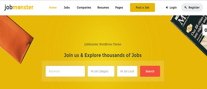Jobmonster - 작업 게시판 WordPress 테마