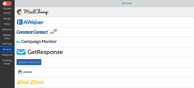 Connectez-vous avec votre service de messagerie