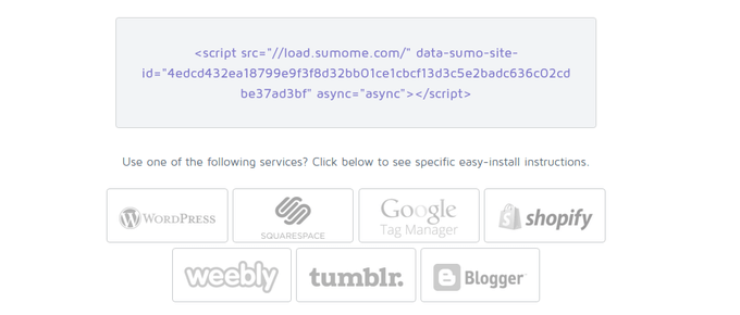 Installation du code SumoMe