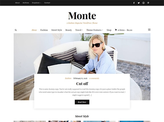 Motyw Monte WordPress