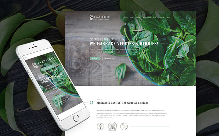 Vegetarian and Vegan Restaurant WordPress Theme