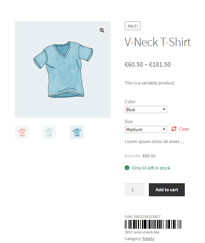 camiseta con cuello en v