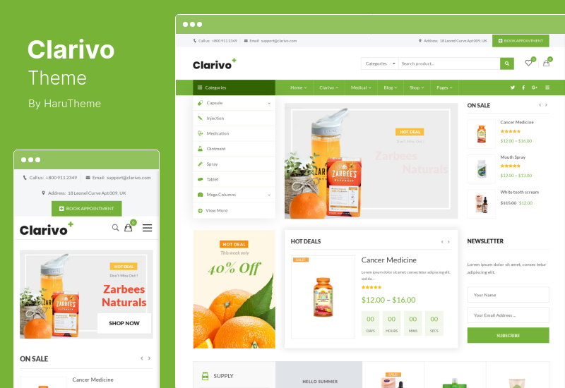 Tema Clarivo - Tema WordPress per farmacia e medicina