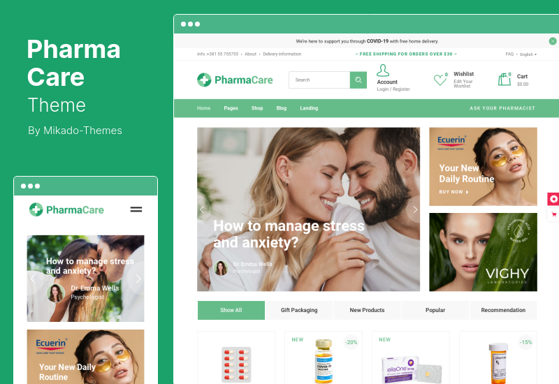 Tema PharmaCare - Tema WordPress per farmacie e negozi di medicinali