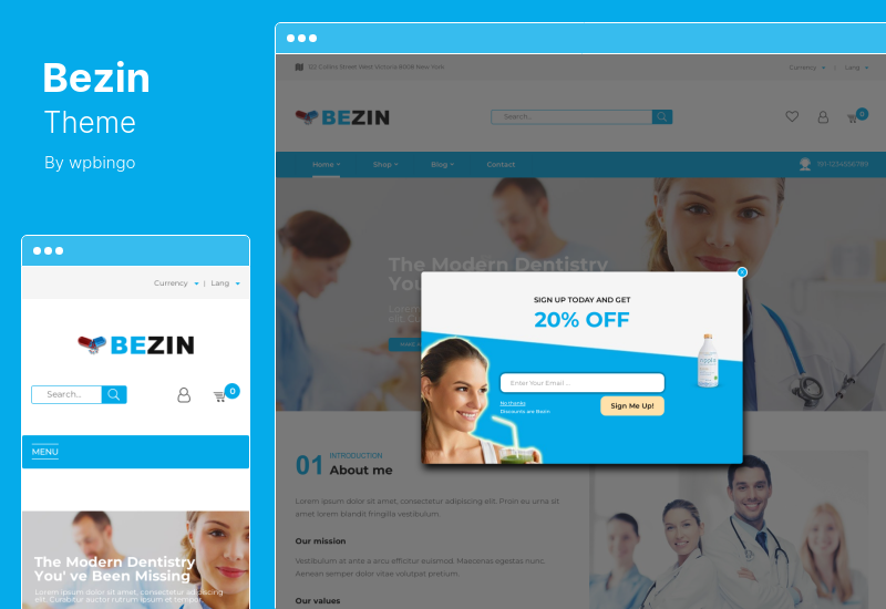 Tema Bezin - Tema WooCommerce per farmacia e salute