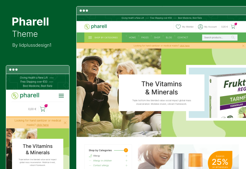 Tema Pharell - Tema WooCommerce del negozio di medicina e farmacia