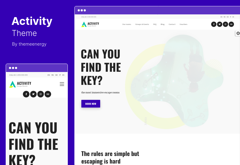 Tema de actividad - Tema de reserva de WordPress